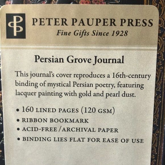 Pauper Press:Persian GroveDecorative Journal- 8”x6”- ribbon bookmark- 160 pages - Picture 2 of 16